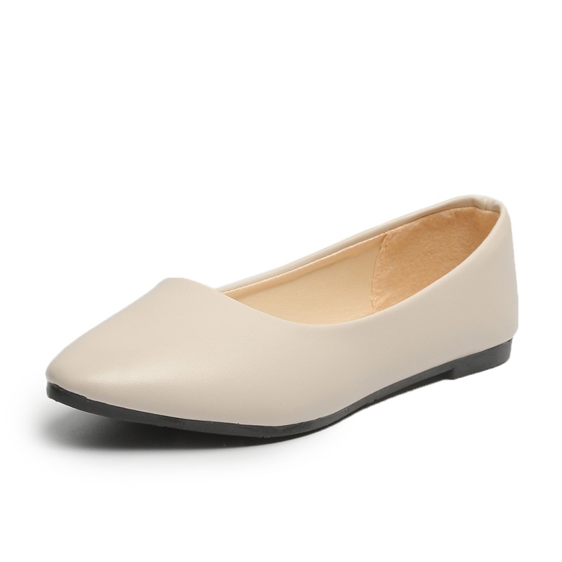 MAY Women Flats Leather Suede Shallow Flat Shoes READY STOCK Plus Size 35 42 Shopee Philippines