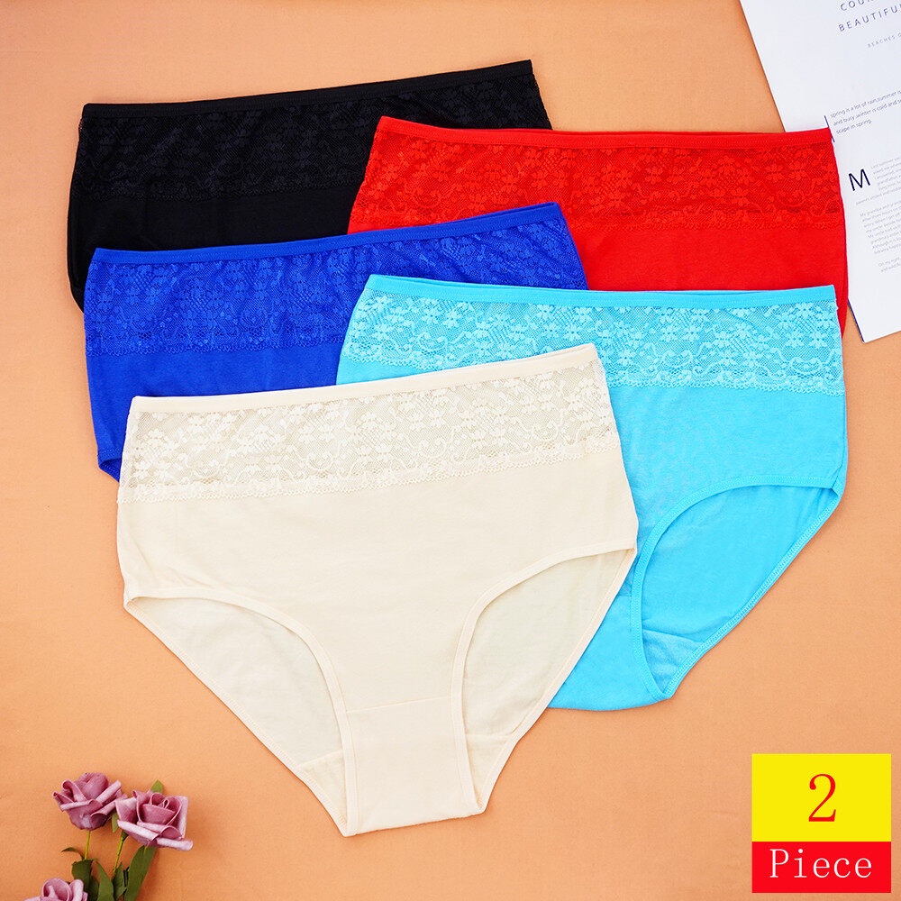 2Pcs/lot XL-4XL Women Cotton Panties High Waist Plus Size Sexy