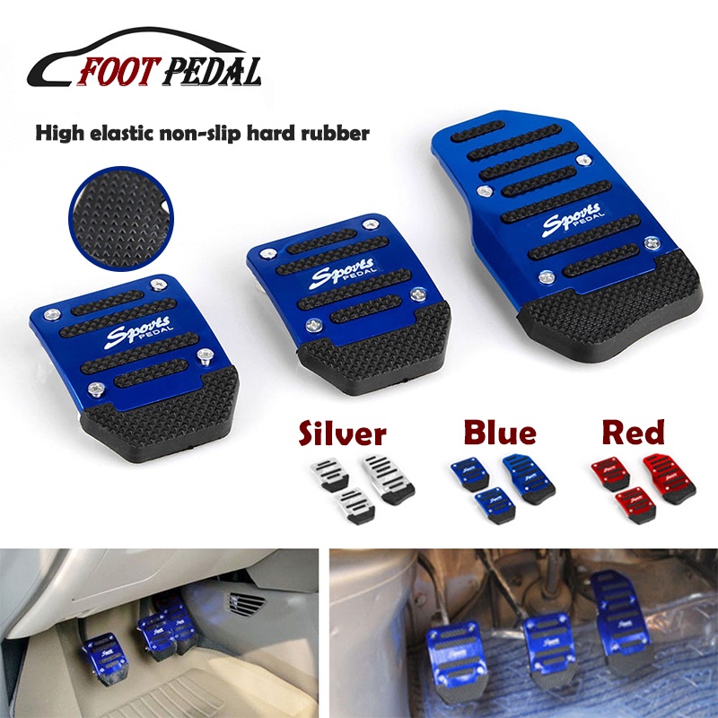 2/3Pcs Manual Car Pedal Pad Universal AntiSlip Brake and Gas
