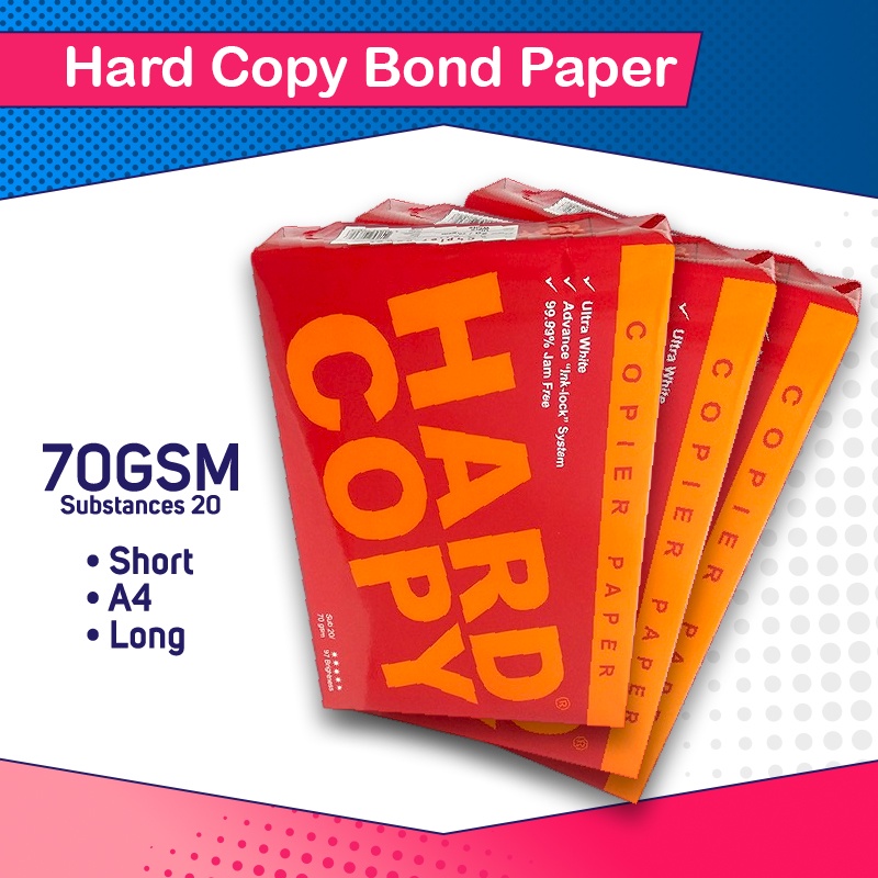 Hard Copy Bond Paper Copy One Bond Paper 70gsm Short A4 Long 500 Sheets Shopee Philippines 7196