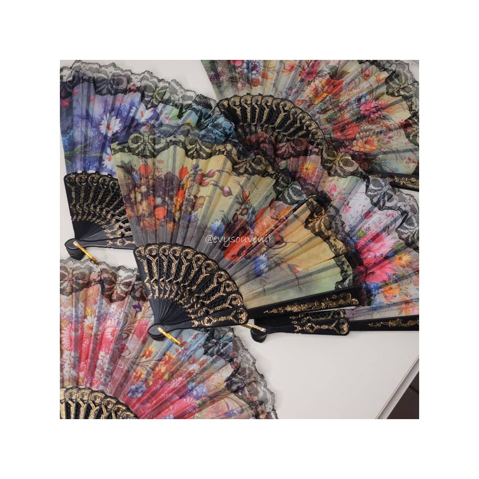 Souvenir Black Handle Spanish Fan, Rp. 60,000/12 pcs | Shopee Philippines
