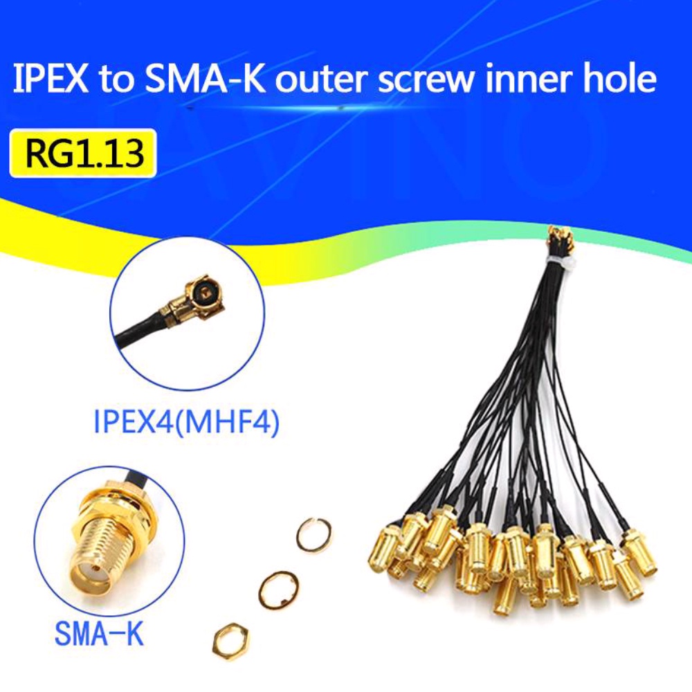 5 Câbles Antenne IPX/U.FL Vers SMA Femelle - Longueur 15 Cm - Pour WiFi, Drones, Cartes Raspberry Pi - Faible Perte