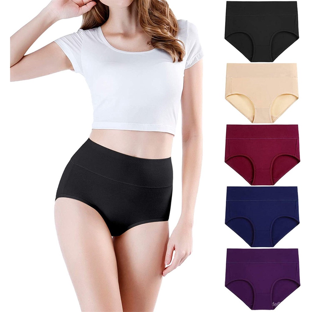 eeq Women's High Waisted Cotton Underwear Stretch Briefs Soft Full Coverage Panties  panty for women