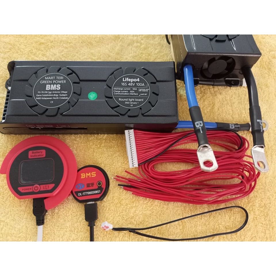 Smart BMS builtin FAN 16s 48v 100A/100A with Bluetooth, NTC, Battery ...