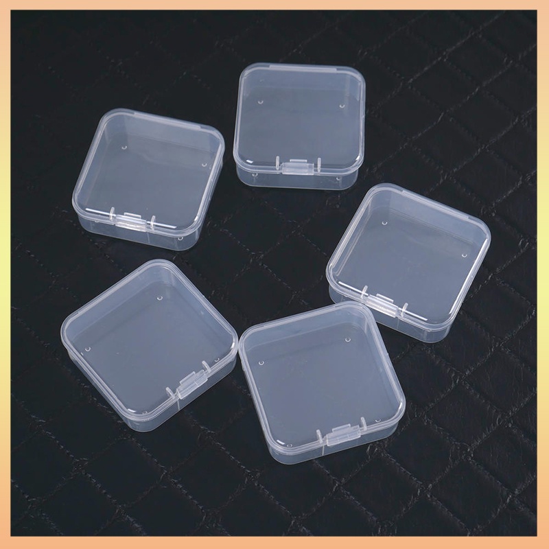 5 Pack Clear Plastic Beads Storage Containers Box With Hinged Lid ...