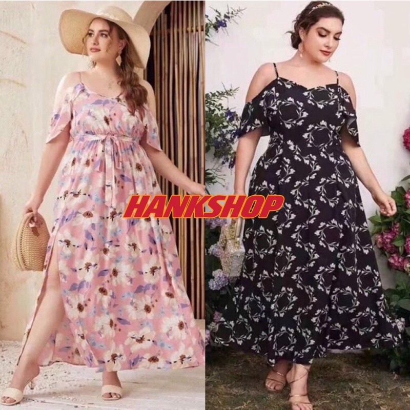 plus-size-off-shoulder-string-floral-maxi-dress-womens-dreess-black