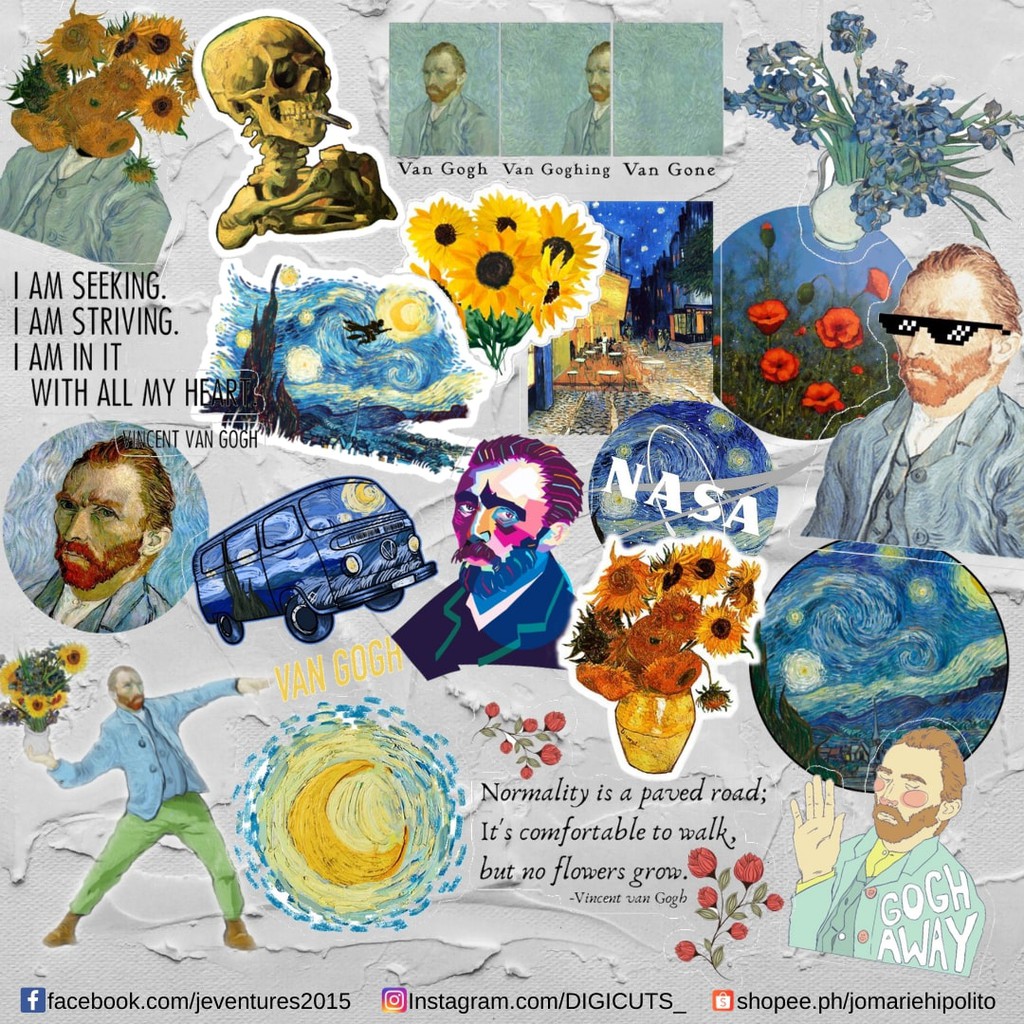 20 pcs Vincent van Gogh Sticker Set