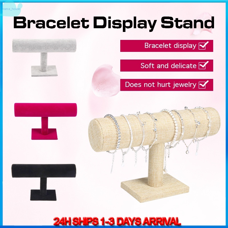 T-Bar Jewelry Display Stand Velvet Bracelet T-Bar Necklace Bangle Stand ...