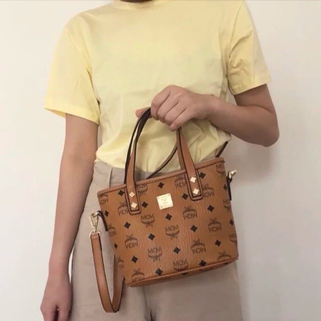 Mcm Mini Tote Bag In Brown