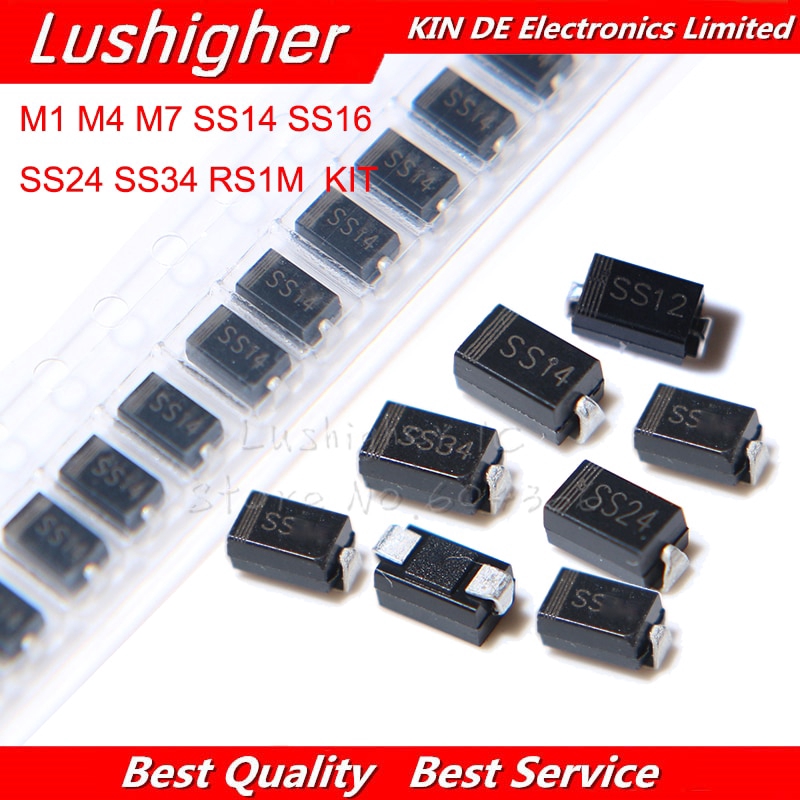 KIT 200pcs M1 8values M4 M7 SS14 SS16 SS24 SS34 RS1M Components Package ...