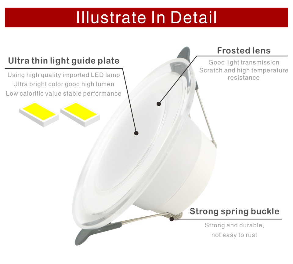 Got Liang 3 Colors Changeable LED Downlight 6W LED Lamp 220V 230V 240V ...