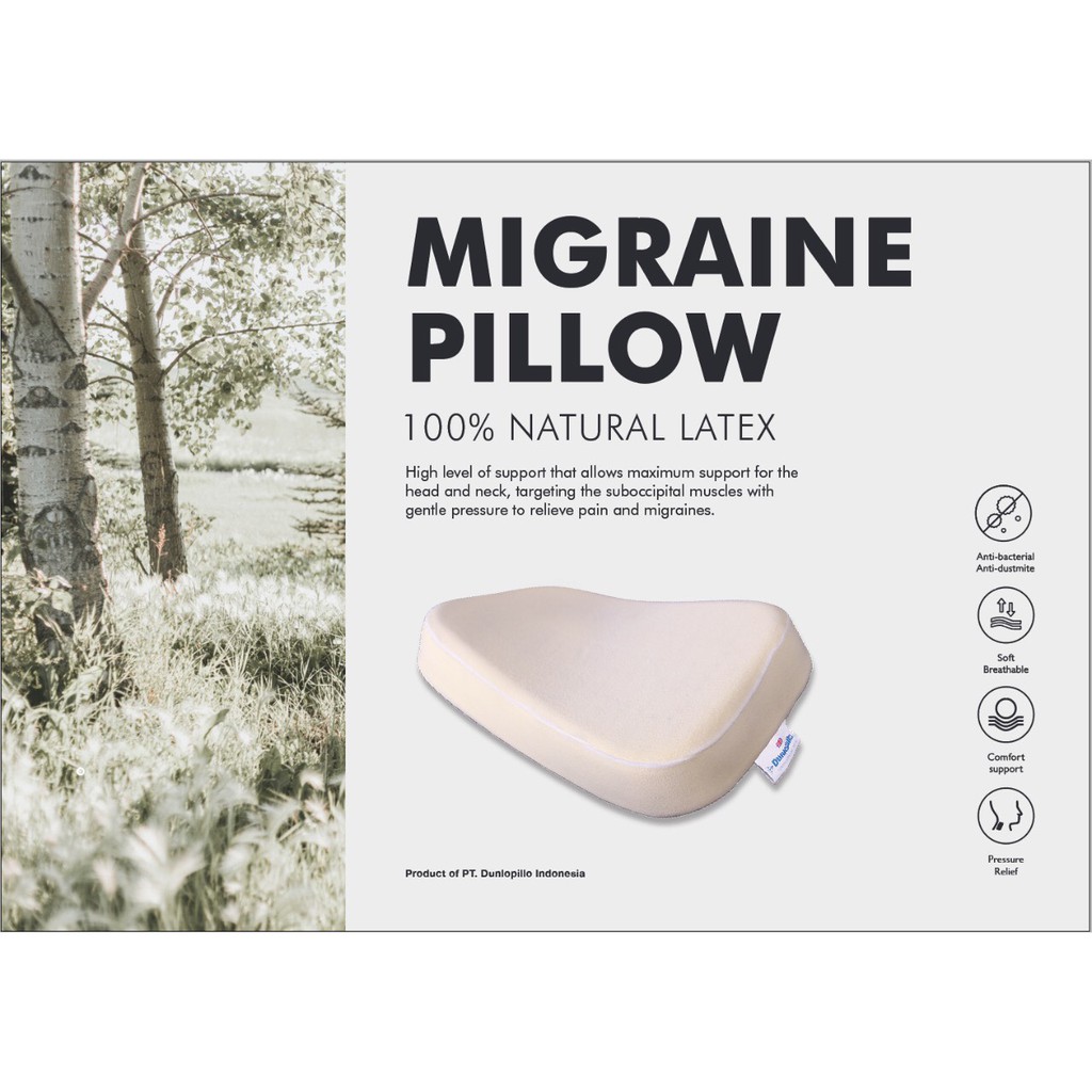 Dunlopillo Migraine Pillow 45x26x8 cm (Specialty For Headaches
