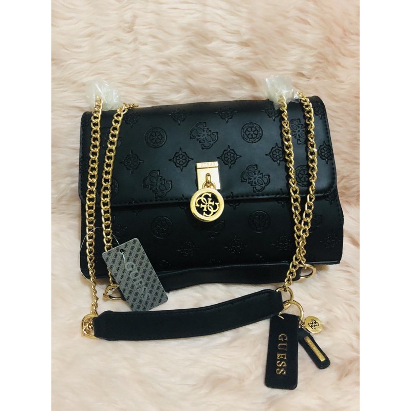 Guess black best sale bag gold chain