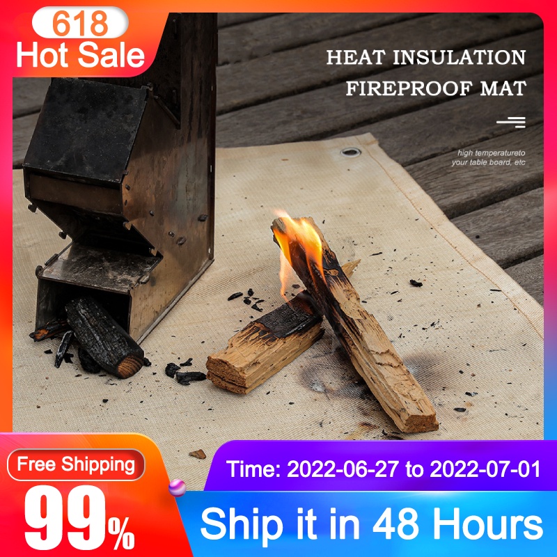 Fire Pit Mat Fireproof Camping Stove Grill Mat Blanket for Ground Patio