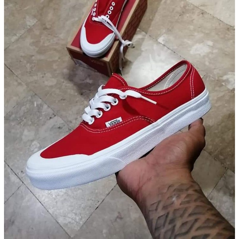 Vans authentic best sale racing red