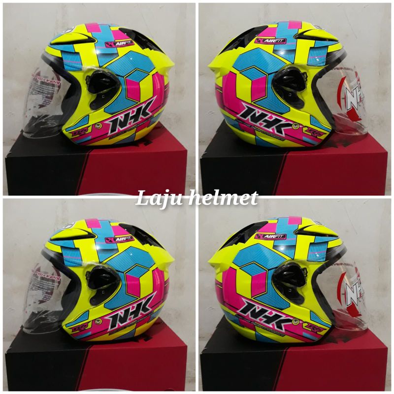 Nhk r6 cube yellow fluo Helmet | Shopee Philippines