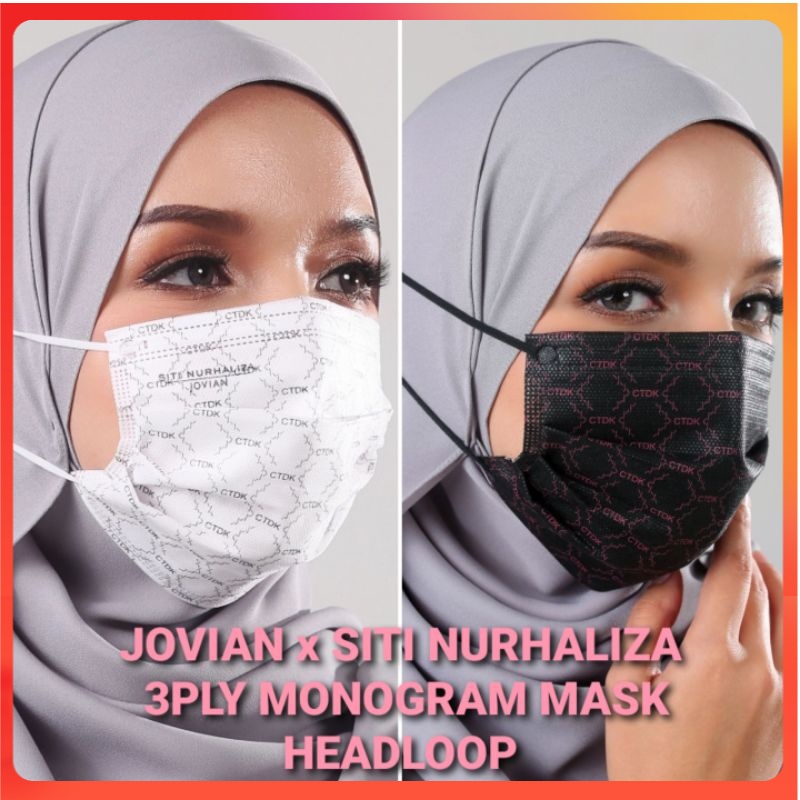JOVIAN x SITI NURHALIZA HL Headloop 3Ply Monogram Mask (30 PCS