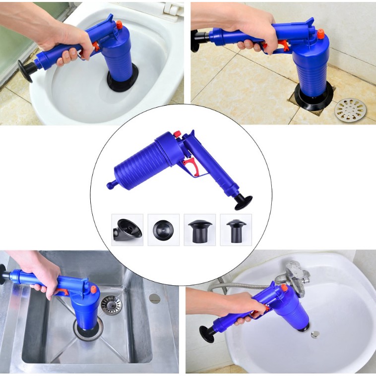 Toilet Clean High-Pressure Pump Cleaner Air Drain Blaster Plunger Sink ...