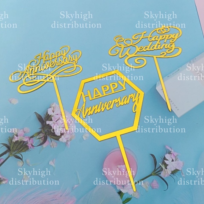 Acrylic Cake Toppers Gold Sweet 16 Happy 18th Graduation Wedding Happy ...