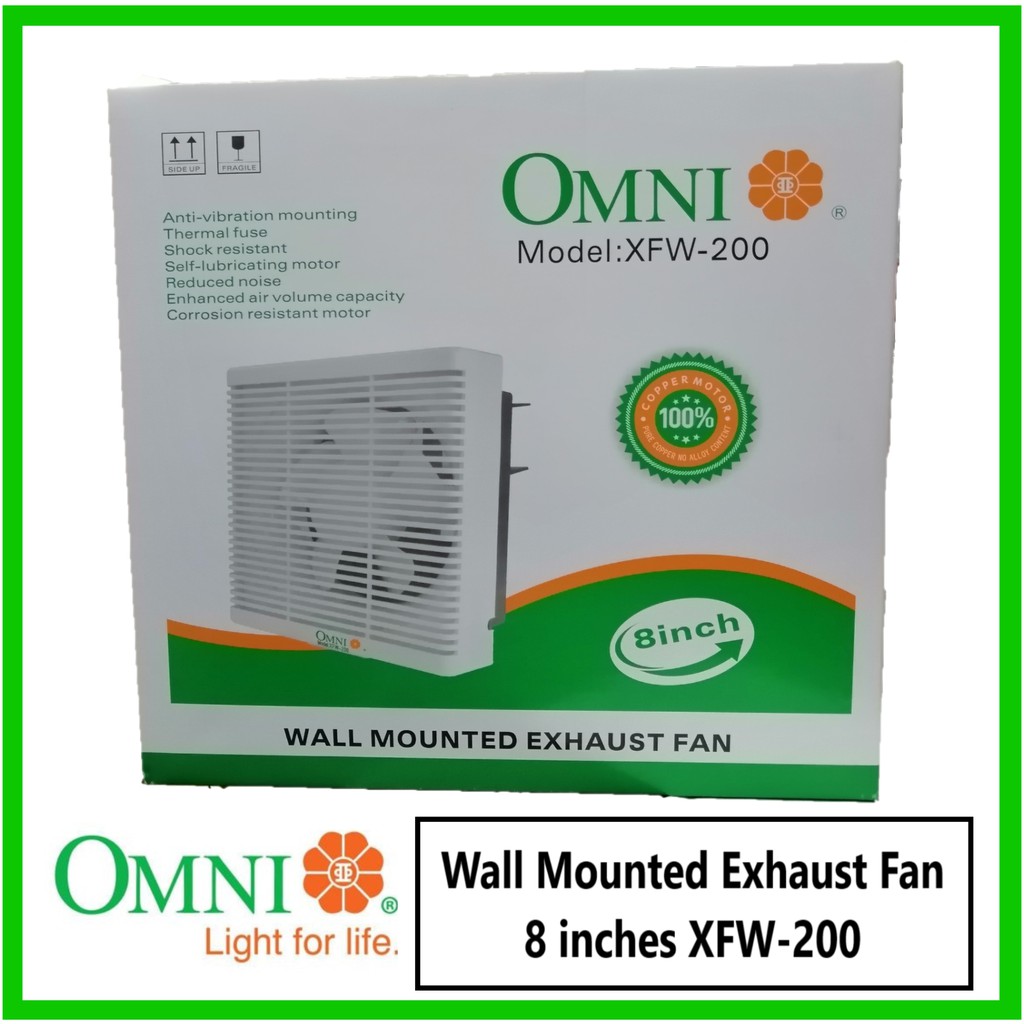 Omni Wall Mounted Exhaust Fan 8 inches XFW200 100 Pure Copper