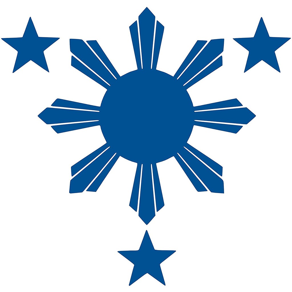 Philippines Flag 1 Sun and 3 Stars Logo Vinyl Sticker Decal (4in*4in ...