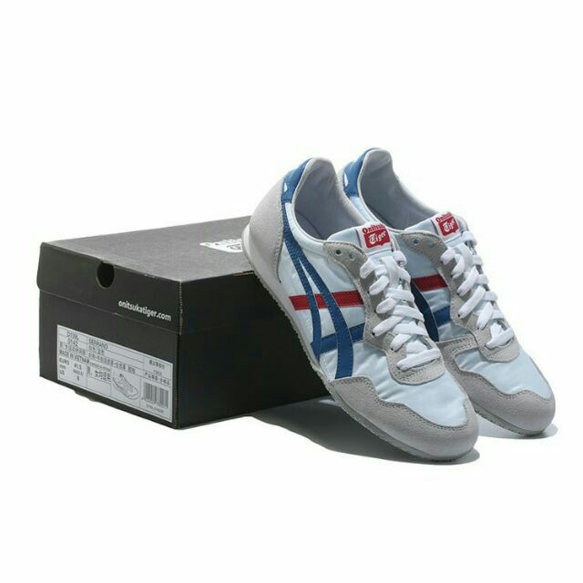 Onitsuka tiger serrano white hotsell blue red