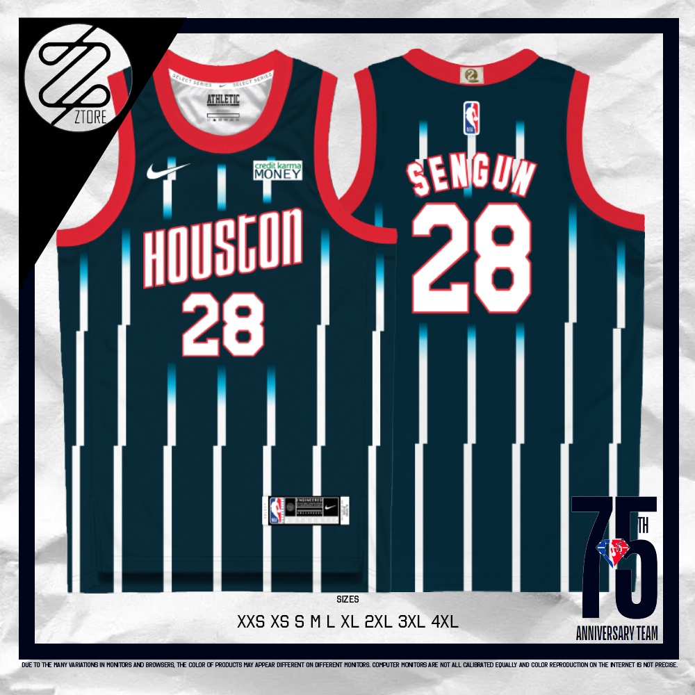 Ztore 75th Edition NBAHOUSTON ROCKETS Alperen Sengun Jersey 2022 Full ...