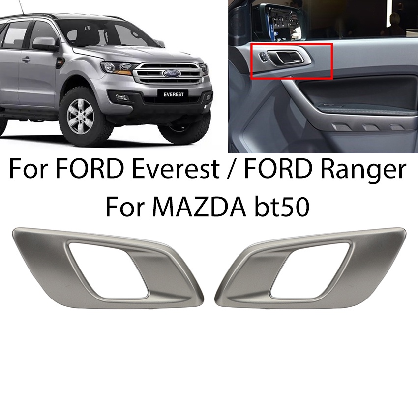 Poignée Intérieure Porte Pour Ford Ranger 2012-2021 / Everest / Mazda BT50 - Remplacement Direct, Couleur Argent