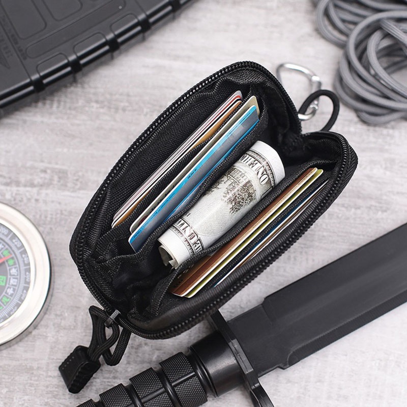 Tactical ID Card Holder Bag Mens Mini Wallet EDC Portable Key Purse ...