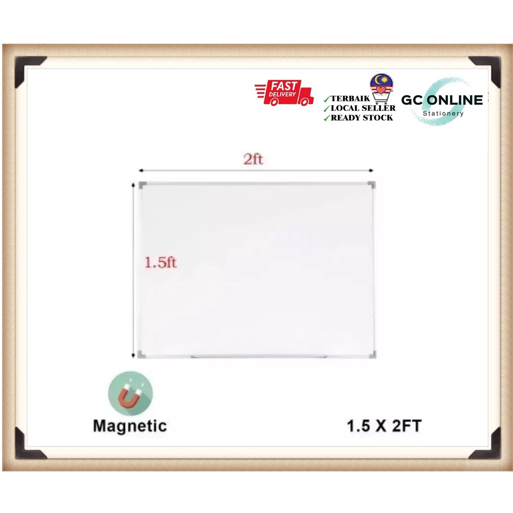 1.5' x 2' White Board / 45cm x 60cm / Papan Putih / Writing Board ...