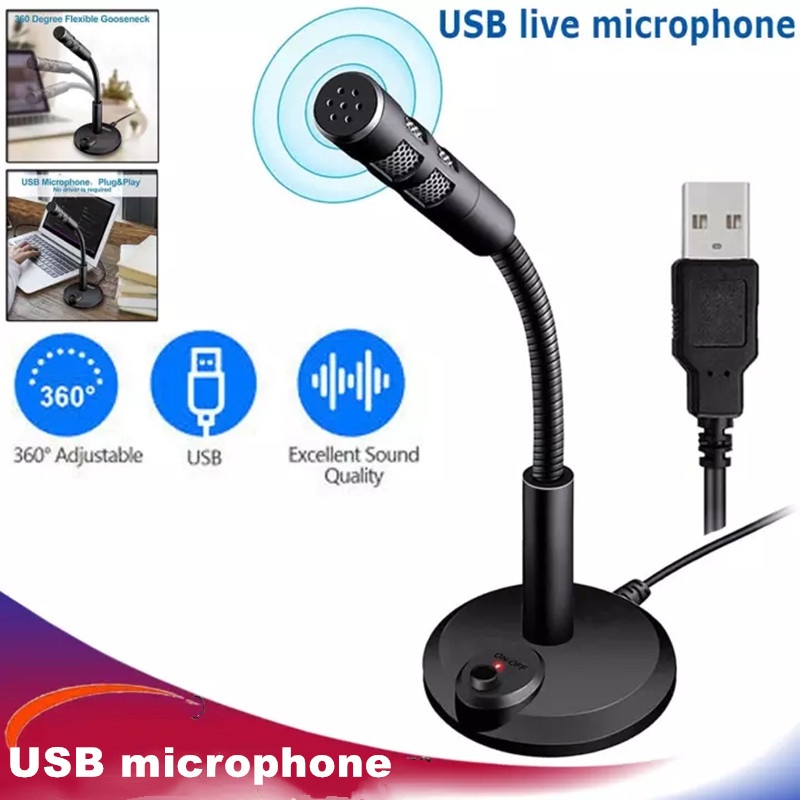 Laptop Pc Plug and Play USB Home Studio Omnidirectional Microphone ...