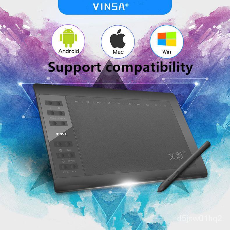 VINSA 1060Plus 10*6inch Digital Graphic Tablets 8192 Pressure Levels Professional Drawing