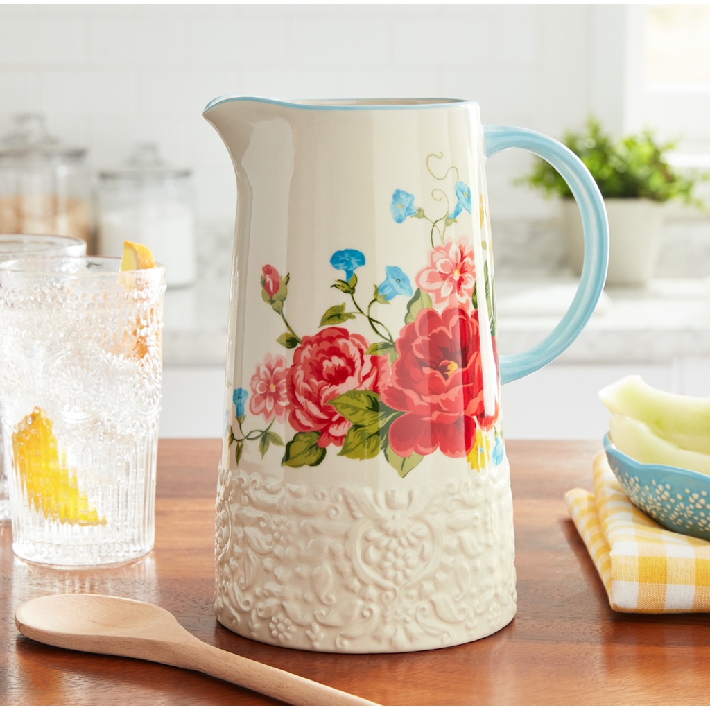 100% ORIGINAL The Pioneer Woman Sweet Rose 2.1-quart Pitcher | Shopee ...