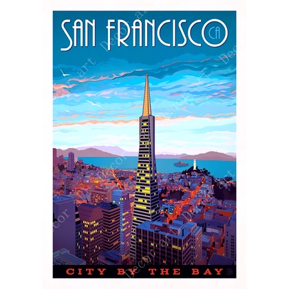 California San Francisco Travel Poster Canvas Paintings Vintage Wall ...