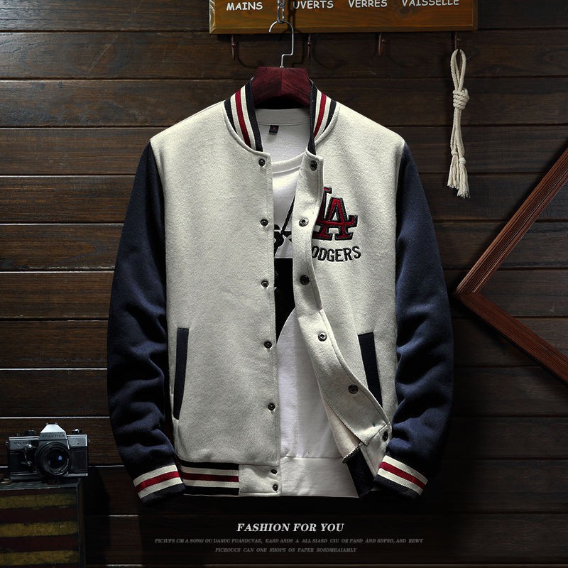 Autumn thick jacket men's casual sports baseball uniform plus size
