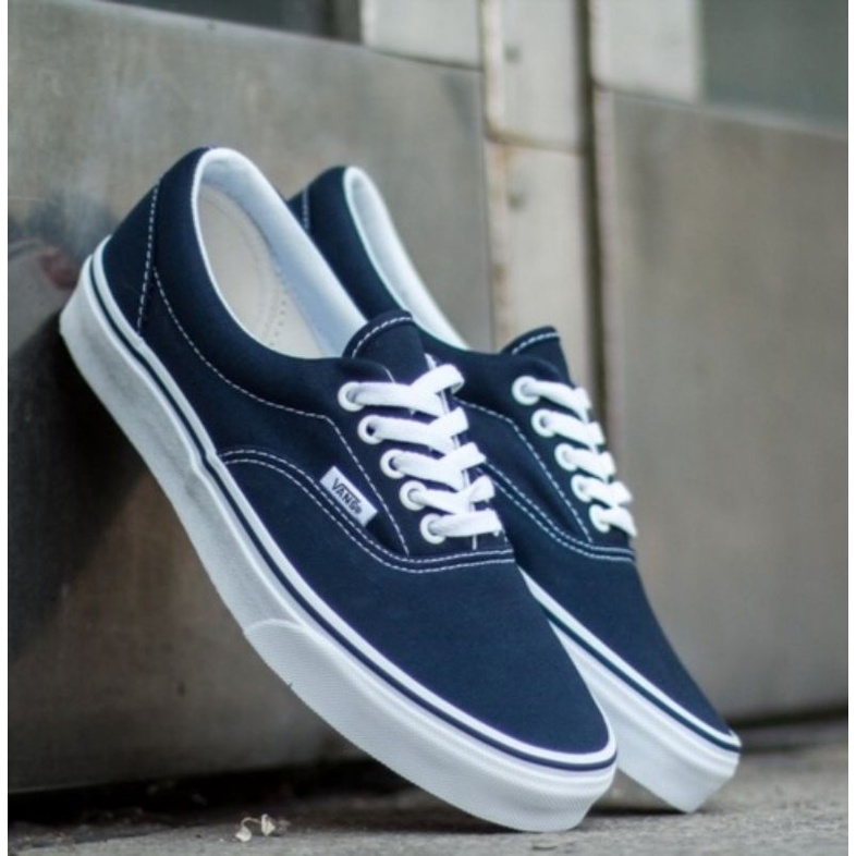 Navy white vans on sale