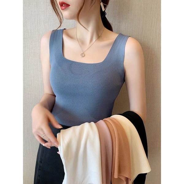 Super Soft Knitted Top Blouse Sleeveless Stretchable XS-M | Shopee ...