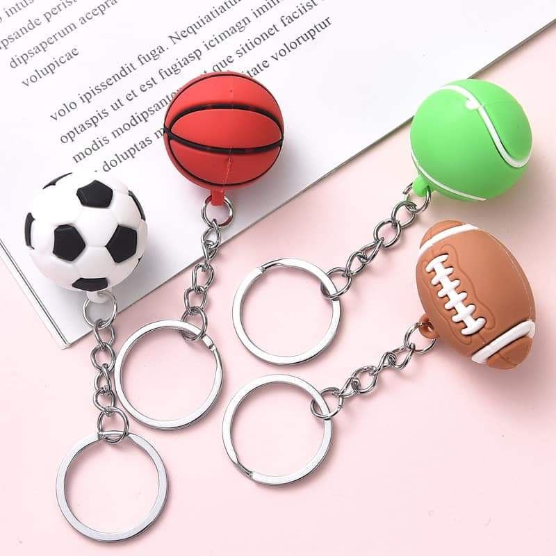 Sport Rugby Volleyball Football Basketball Pendant Keychain Men Fan
