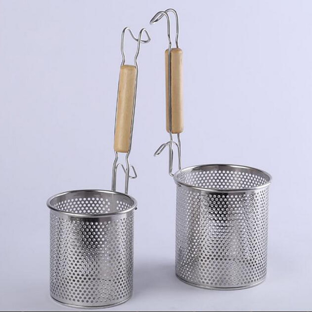 Noodle Strainer with Hook Stainless Steel Deep Fry Basket Food Strainer
