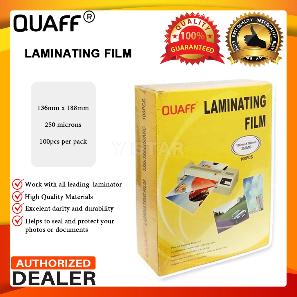 Quaff Laminating Film Size 5R 136x188mm 250mic 100pcs Hot laminated