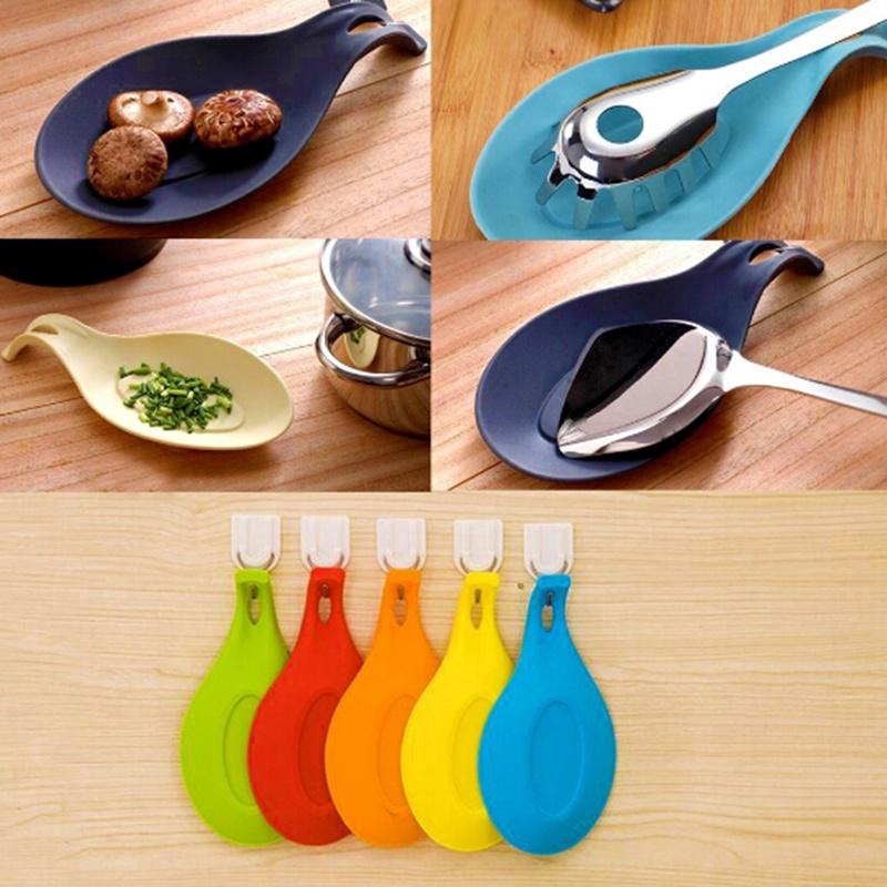 Kitchen Heat Resistant Silicone Spoon Mat Insulation Pad Placemat ...
