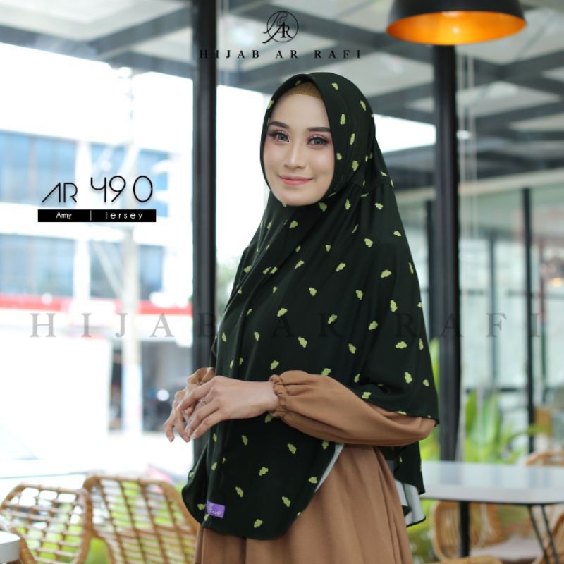 HIJAB AR RAFI | AR 490 JUMBO DRAWSTRING MOTIF (Anniha Collection ...
