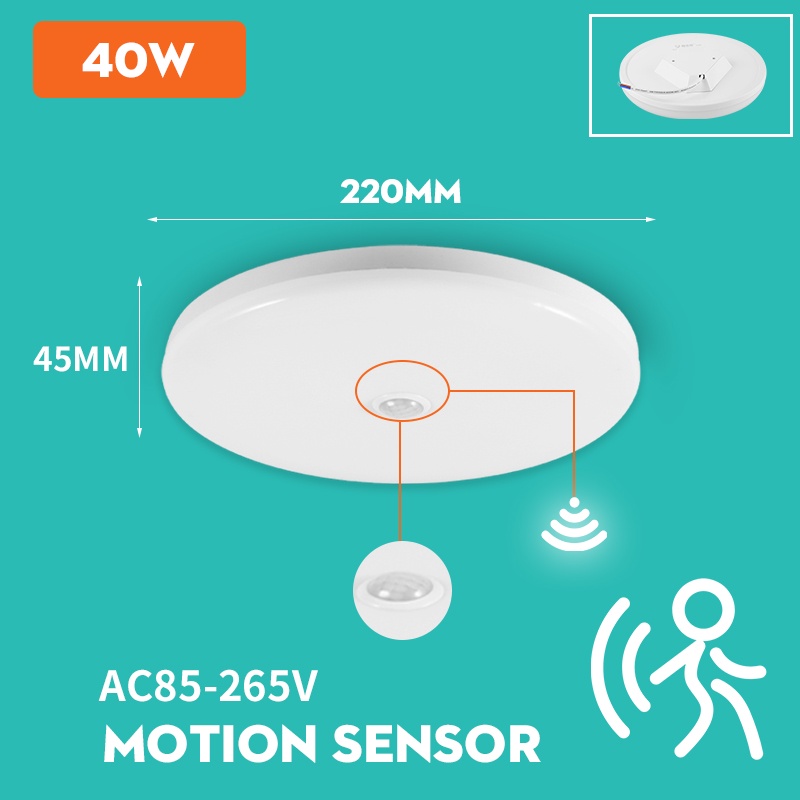 Led Motion Sensor Ceiling Light Indoor 15/20/30/40W For Corridor