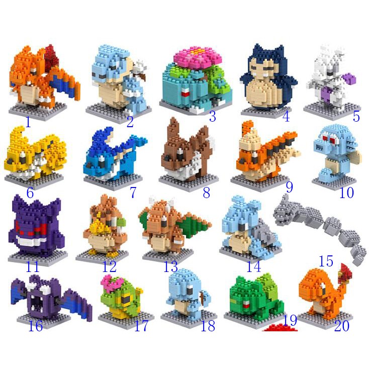 20 Type Pokemon Mini blocks building blocks bricks toys | Shopee ...