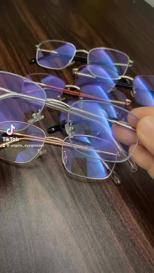 spring metal frame anti blue light eyeglasses for unisex replaceable ...