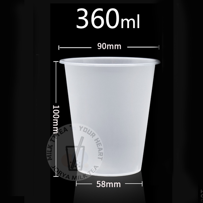 50pcs 90mm Milk Tea Cup Frosted Hard Cup Plastic Cup Juice Cup With Hard Lid 360500700ml 7685