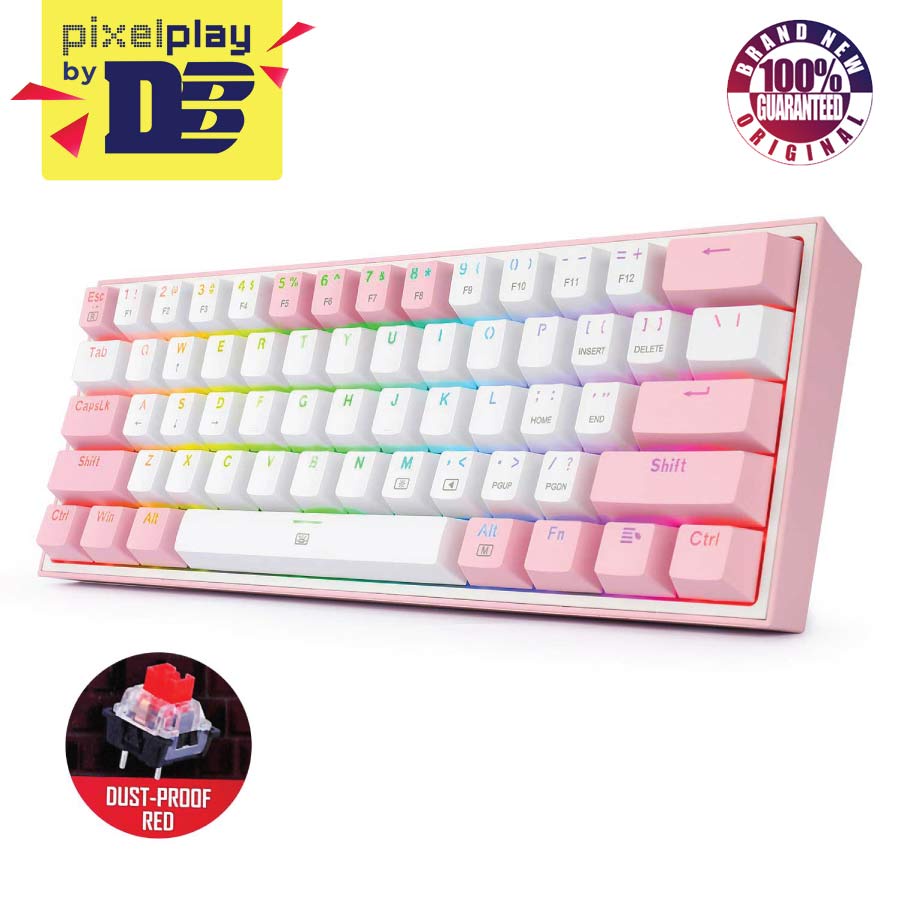 Redragon Fizz RGB Wired Mechanical Gaming Keyboard (Dust Proof Red ...