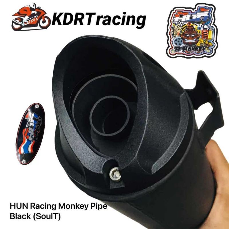 HUN Racing Monkey Pipe Black (Mio Sporty) Wave110 Soult Wave125 Mio ...