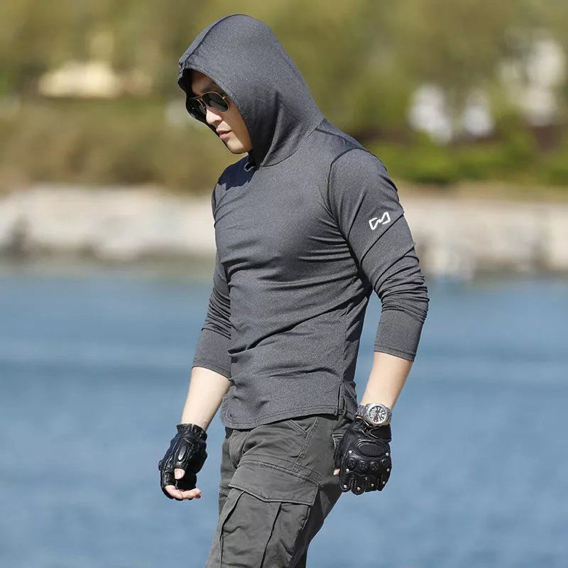 Quick Drying Sports Sweatshirt Muscle Hoodie Cool Brother Fitness Sweatshirt Men s Hooded Pullover Autumn Thin Slim Fit Jacket Outdoor Training Shopee Philippines