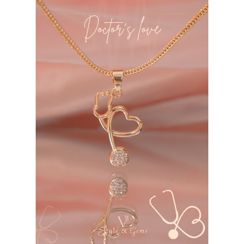 Rose gold deals stethoscope necklace